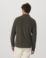 Beach Fleece Shirt Jacket Dark Oregano Heather Jacket | Vuori US