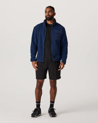 Alpine Fleece Full Zip Men's Blue Coast Mock Neck Jacket | Vuori Sale