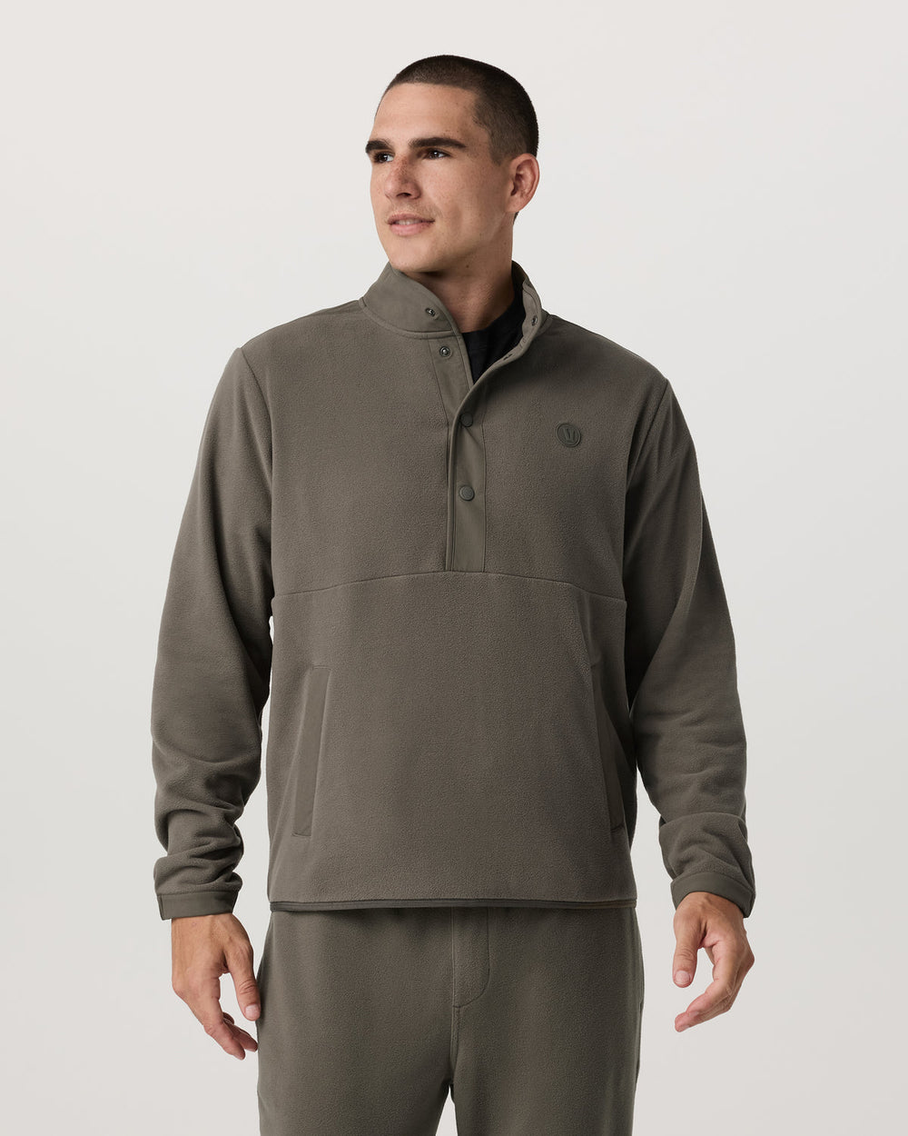 Aspen 1/2 Snap Men's Fleece Mock-Neck Pullover in Root | Vuori US
