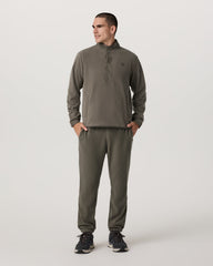 Aspen 1/2 Snap Men's Fleece Mock-Neck Pullover in Root | Vuori US