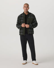 Ridge Fleece Jacket Men's Olive Plaid Zip-Up | Vuori