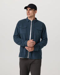 Aspen Shirt Jacket Men's Ocean Blue Fleece Shirt Jacket | Vuori Outlet