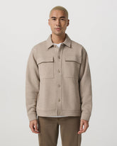 Seaside Shirt Jacket Men's Acorn Heather Fleece Jacket | Vuori US