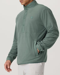 Aspen 1/2 Snap Men's Fleece Mock-Neck Pullover: Marsh | Vuori