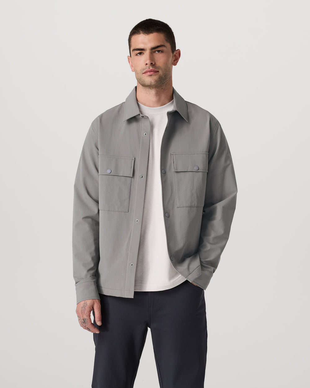 Lawson Tech Shirt Jacket Men's Shiitake Shirt Jacket | Vuori On sale