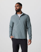 Venture Track Jacket Dusty Blue Linen Texture | Vuori For sale
