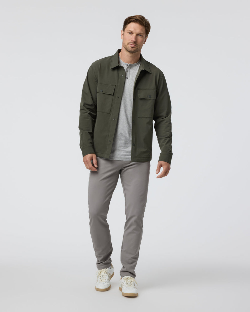 Lawson Tech Shirt Jacket Oregano | Vuori Clothing