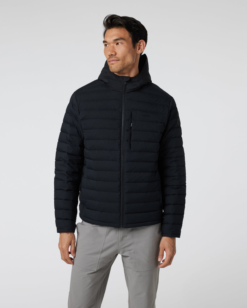 Steadfast Full Zip Hooded Jacket Black | Vuori Clothing