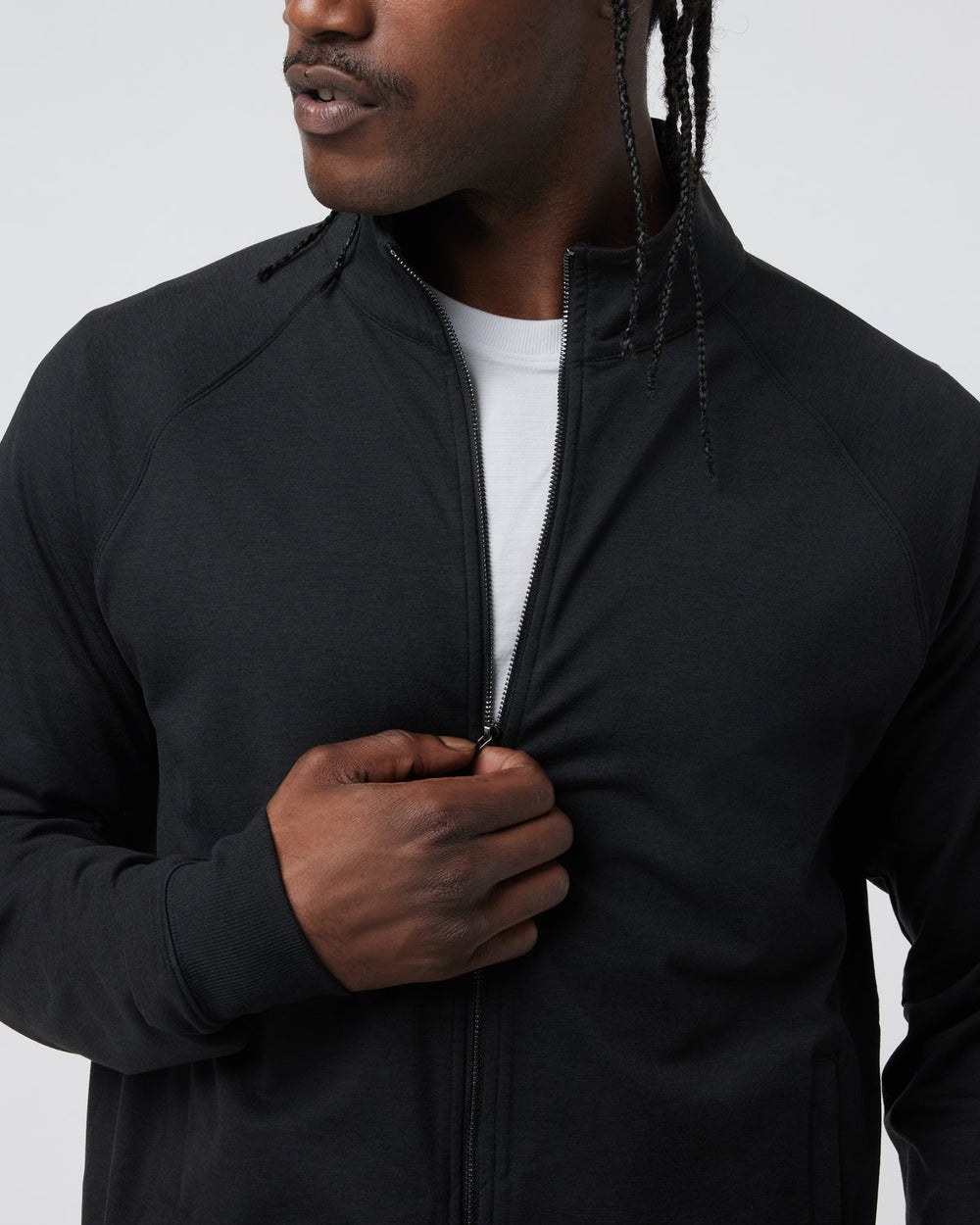 Coronado Novelty Full Zip Men's Black Heather Jacket | Vuori