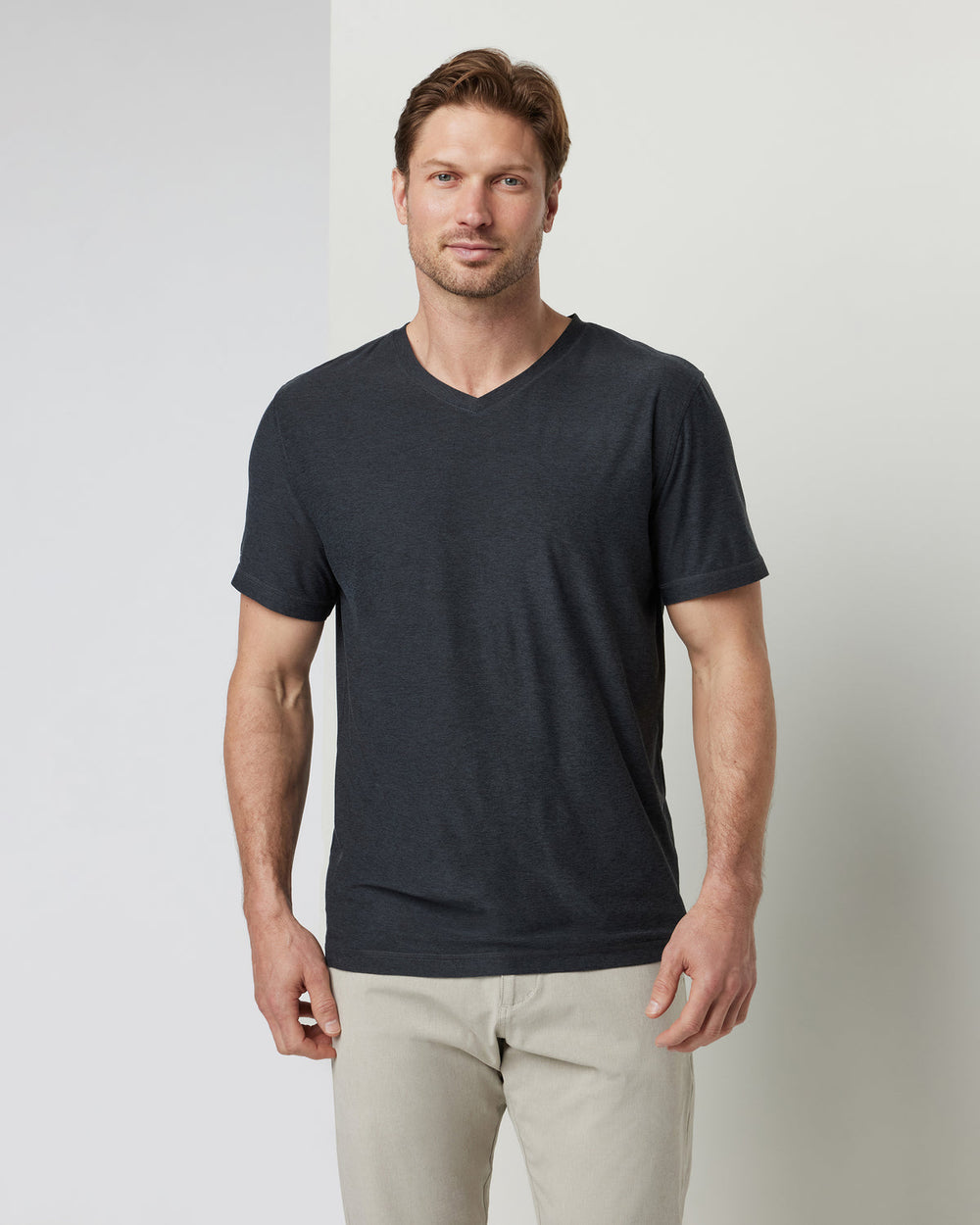 Strato Tech V-Neck Charcoal V-Neck Workout Shirt | Vuori On sale