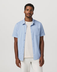 Short Sleeve Knit Oxford Button Down - Classic Fit Blue | Vuori Outlet
