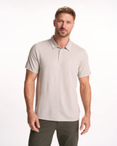 Knit Twill Polo Men's Beachsand Heather Golf Polo | Vuori Online