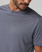 Short Sleeve Marina Stripe Tee Dark Pewter Run Shirt | Vuori On sale