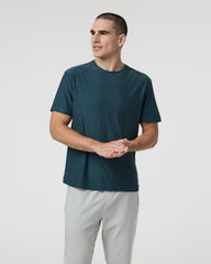 Short Sleeve Strato Pocket Tee - Relaxed Fit Light Deep Sea Heather | Vuori For sale
