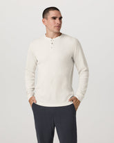 Waffle Henley Men's Marshmallow Henley Top | Vuori Sale