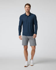 Long Sleeve Strato Tech Polo Navy Heather Blue Polo | Vuori On sale