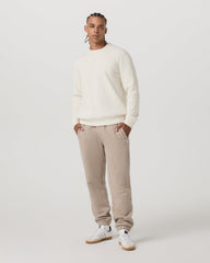 Midweight Rib Sweater Men's Ivory Ribbed Knit Sweater | Vuori US