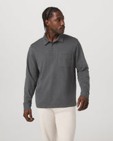 Men's Long Sleeve Coronado Rugby Charcoal Heather | Vuori Clothing