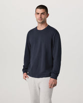 Long Sleeve Heavyweight Cotton Tee Men's Navy Shirt | Vuori