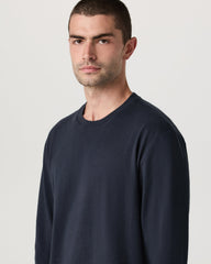 Long Sleeve Heavyweight Cotton Tee Men's Navy Shirt | Vuori