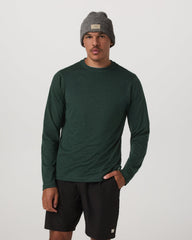 Long Sleeve Ponto Performance Tee Evergreen Heather | Vuori For sale
