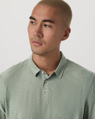 Long Sleeve Strato Tech Polo Men's Thyme Heather Shirt | Vuori Clothing