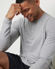 Long-Sleeve Ease Performance Henley Light Heather Grey | Vuori Sale