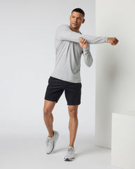 Long-Sleeve Ease Performance Henley Light Heather Grey | Vuori Sale