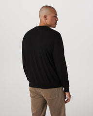Merino Fine Gauge Wool Sweater Men's Black Sweater | Vuori Online