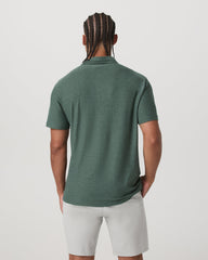 Strato Tech Polo Men's Agate Green Heather Polo Shirt | Vuori US