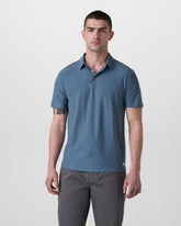 Strato Tech Polo Men's Pool Blue Heather Polo | Vuori Discount