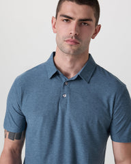 Strato Tech Polo Men's Pool Blue Heather Polo | Vuori Discount