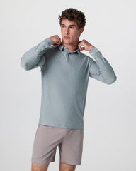 Long Sleeve Strato Tech Polo Dusty Blue Heather | Vuori Discount