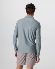 Long Sleeve Strato Tech Polo Dusty Blue Heather | Vuori Discount