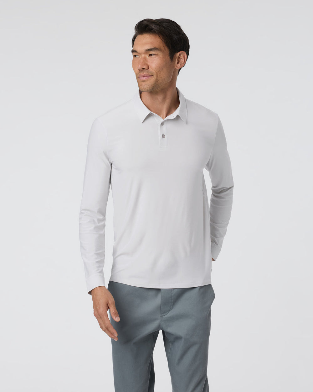Long Sleeve Strato Tech Polo Frost Grey Heather | Vuori Sale