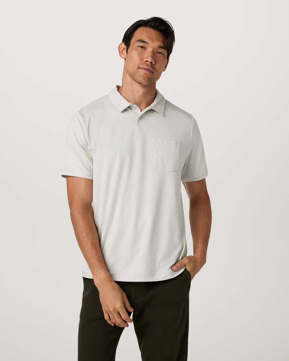 Men's Short Sleeve Ponto Performance Polo Salt Heather | Vuori On sale
