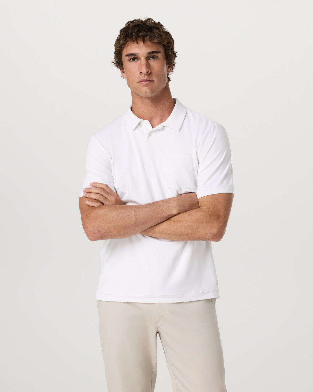 Men's Short Sleeve Ponto Performance Polo White | Vuori For sale