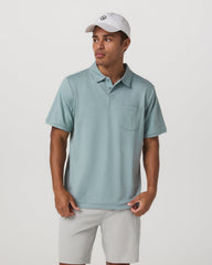 Short Sleeve Ponto Performance Polo Misty Blue Heather | Vuori