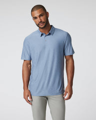 Strato Tech Polo Men's Chambray Heather Polo | Vuori Online