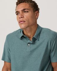 Strato Tech Polo Men's Bluegrass Heather Polo Shirt | Vuori US