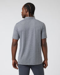 Knit Twill Polo Men's Heather Grey Golf Polo | Vuori