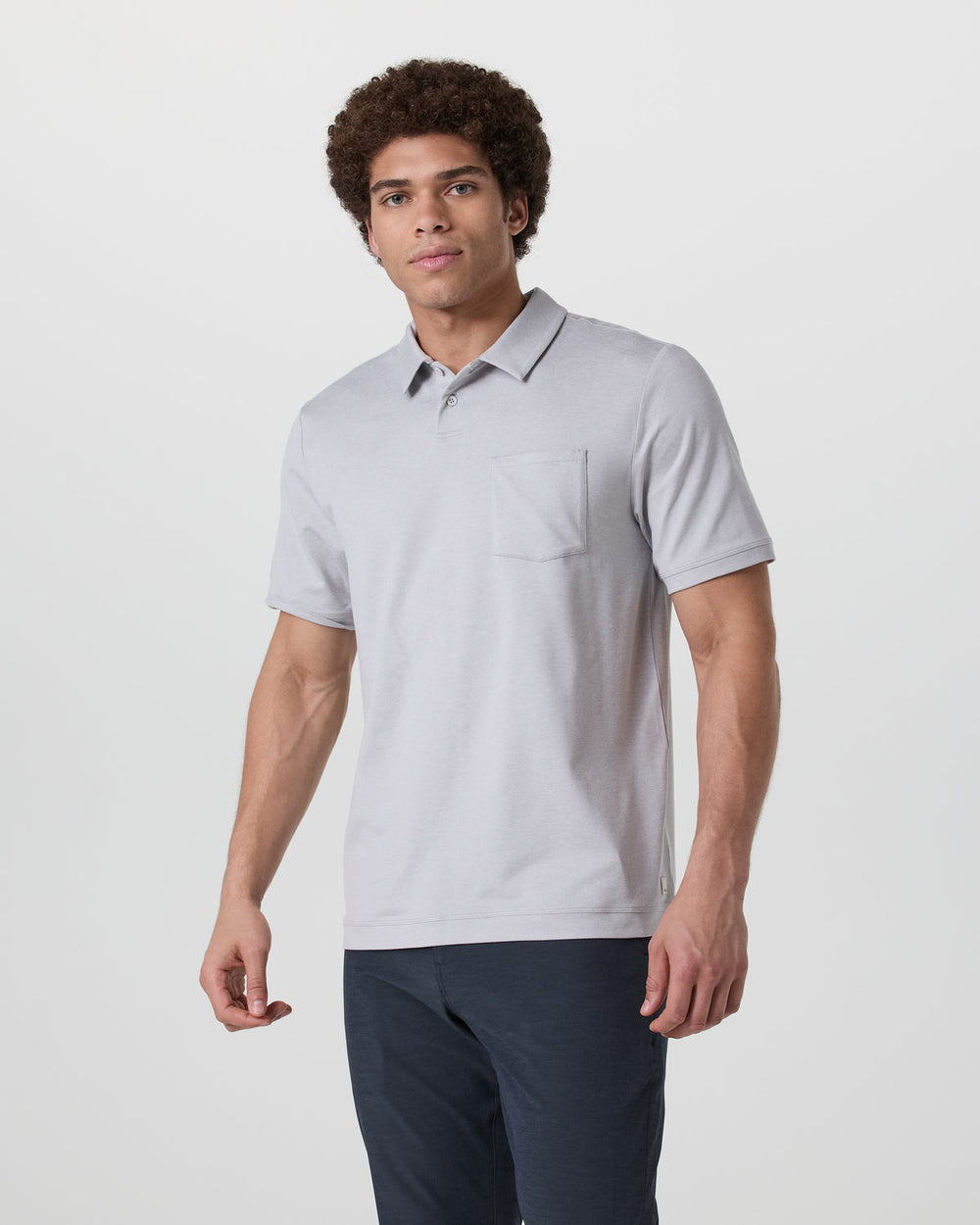 Short Sleeve Ponto Performance Polo Frost Grey Heather | Vuori