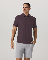 Strato Tech Polo Men's Raisin Heather Performance Shirt | Vuori US