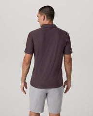 Strato Tech Polo Men's Raisin Heather Performance Shirt | Vuori US