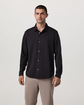 Long Sleeve Knit Oxford Button Down Men's Black Shirt | Vuori On sale