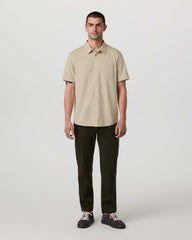 Short Sleeve Knit Oxford Button Down - Classic Fit Trench | Vuori Clothing