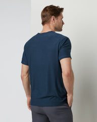 Strato Tech V-Neck Men's Navy Workout Shirt | Vuori Online