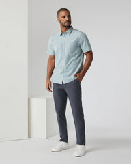 Short-Sleeve Bridge Button Down Chalk Blue Falling Fronds | Vuori For sale