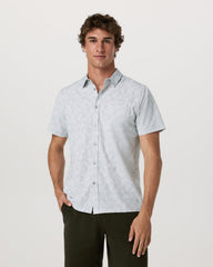Short Sleeve Bridge Button Down Men's Frost Grey Shirt | Vuori Clothing