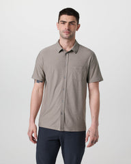 Short Sleeve Strato Button Down Mocha Heather | Vuori On sale